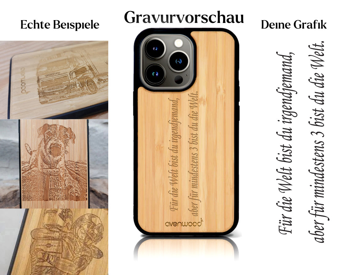 INDIVIDUELL iPhone 14 Pro Bambus-Kunststoff
